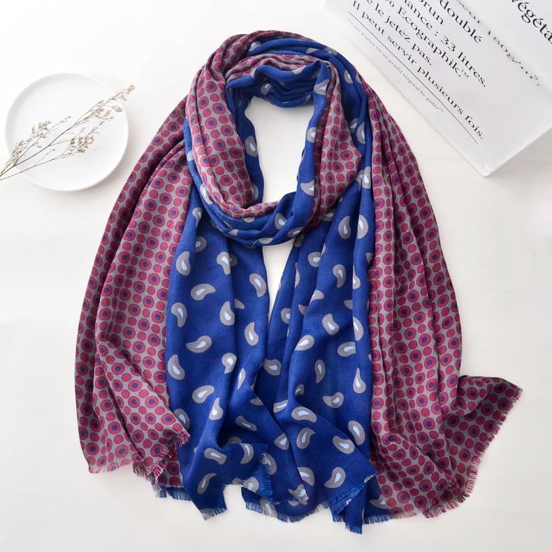 Scarves Royalmaybe Foreign Trade Export Color Matching Dot Cashew Scarf Cotton Long Gauze Towel Beach Factory Wholesale