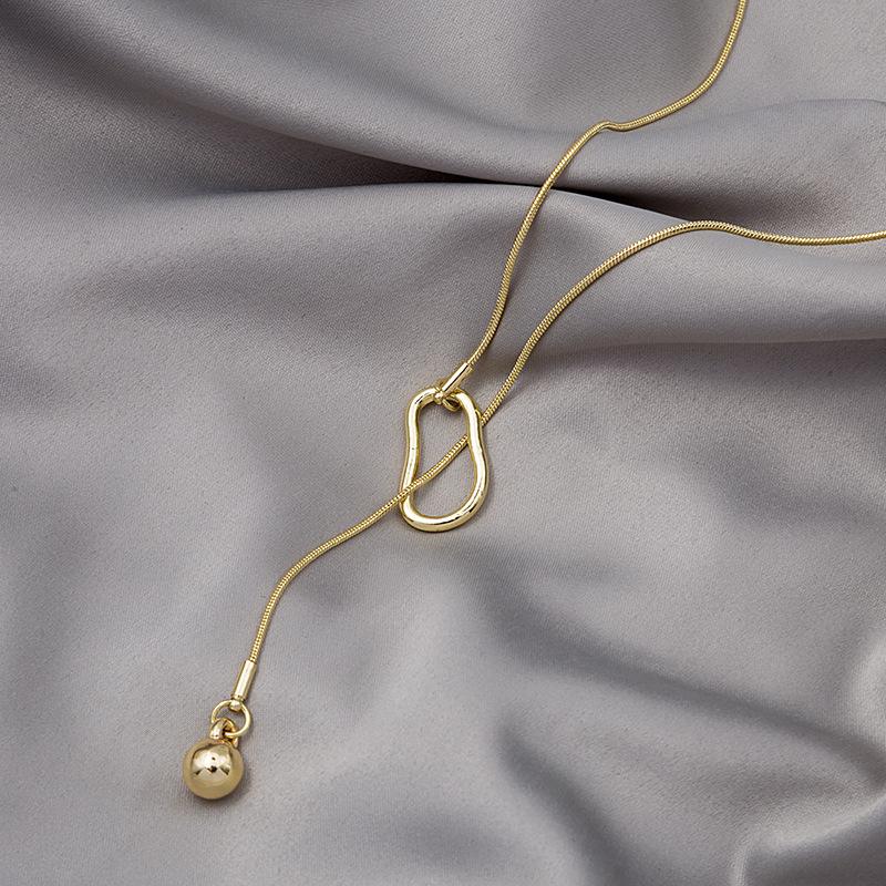 Chokers 2021 Design Irregular Geometric Gold Necklace Korean Version Simple Metal Clavicle Chain