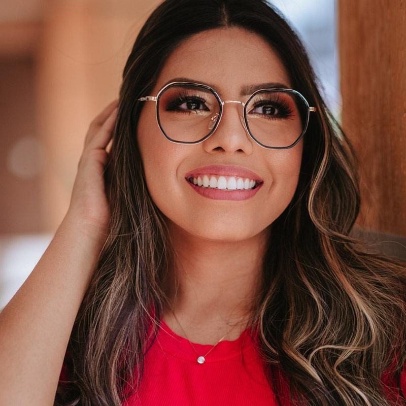 Fashion Sunglasses Frames Delicate TR90 Gold Frame Clear Glasses Women Men Blu-ray Computer Gaming Reading Myopia