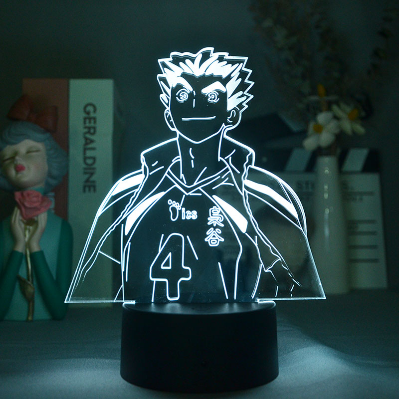 3D Night Lights Haikyuu!! Yu Nishinoya LED Desk Lamp Kids Nightlight Anime Fans Gift Room Atmosphere Decoration Bluetooth Speaker