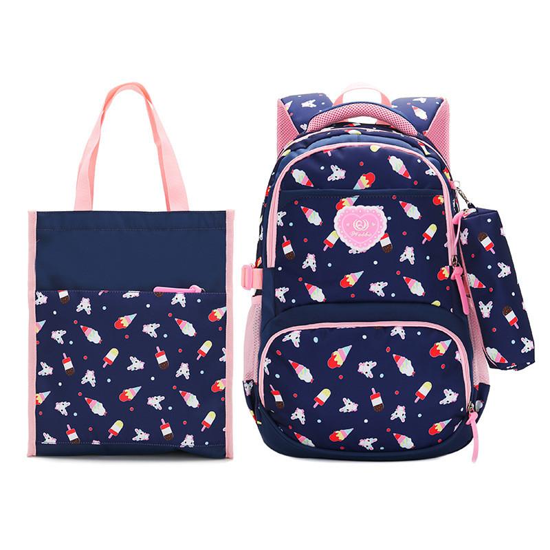 School Bags 2021 3Pcs Set Pretty Prints Girls Princess Backpack With Tote Bag Primary Bookbags Laptop Mochila Escolars