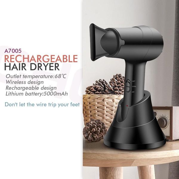 Electric Hair Brushes Wireless Use Dryer Battery Powered Hairdryer Rechargeable Portable Styler Professional With Diffuser