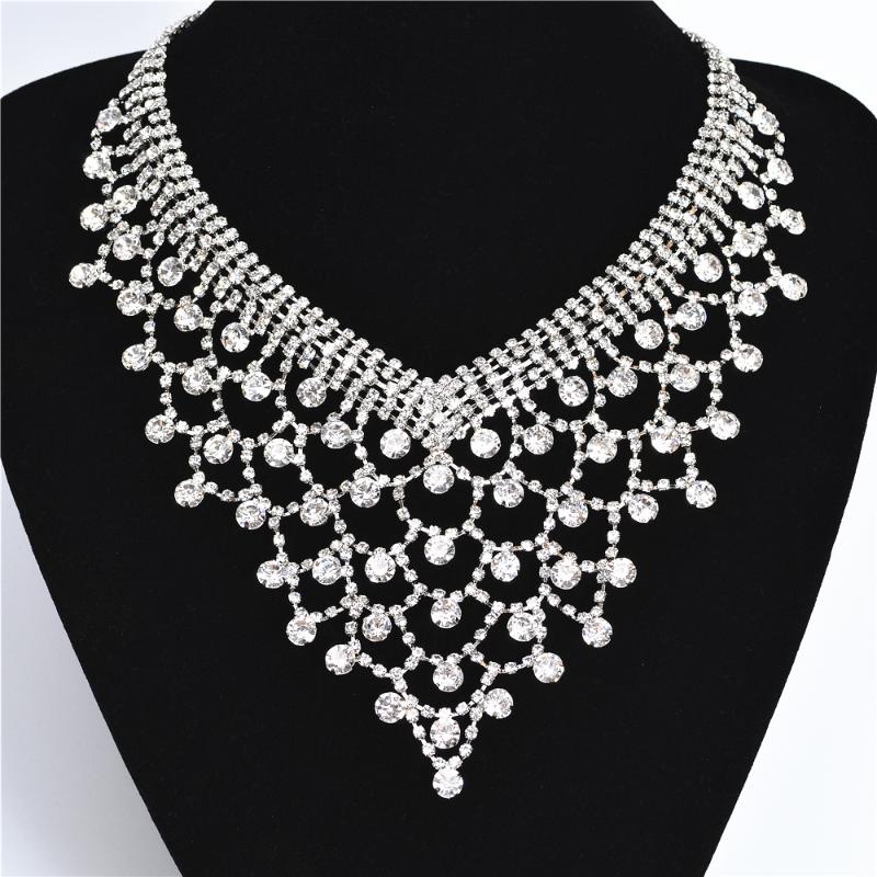 Chokers Luxurious Rhinestone Jewelry The Shining Star-Like Heroine Crystal Necklace For Women,Wedding Accessorie
