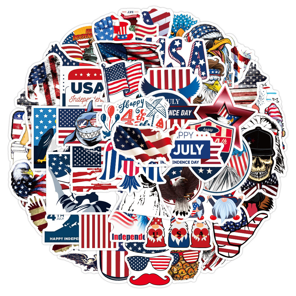 3Set=150PCS New American Independence Day graffiti sticker helmet notebook scooter water cup waterproof sticker