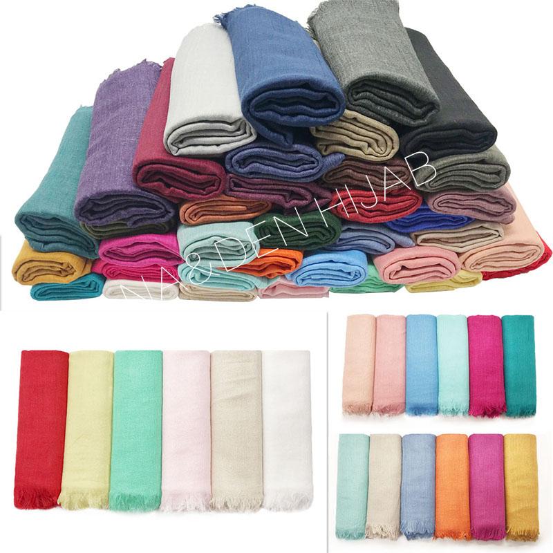 Scarves 1pc Cotton Modal Hijab Solid Tassel Plain Maxi Elegant Women Shawls Muslim Headband Wrap Christmas Gifts