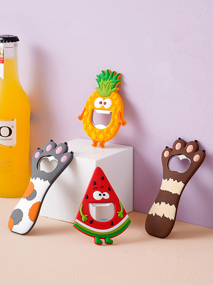 Beer Bottle Opener Refrigerator Magnet Creative Funny Shape Portable Hanging Hole Design Save Kitchen Supplies