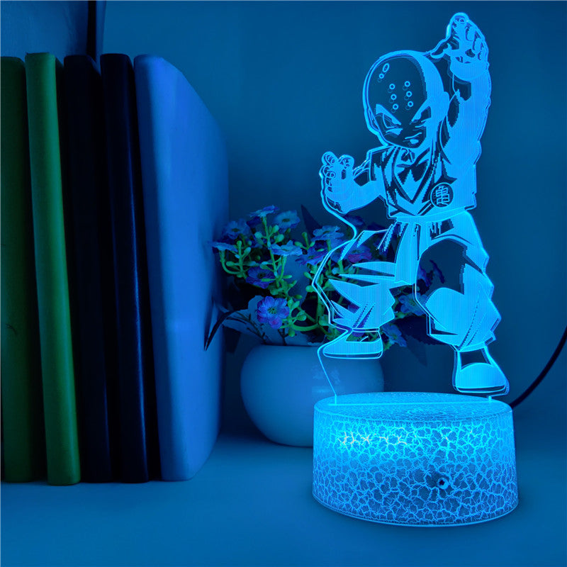 RGB Color 3D Desk Lamp Kuririn Figure Night Light LED Anime Nightlight APP Control Club Party Hotel Room Decor Teenagers Gift