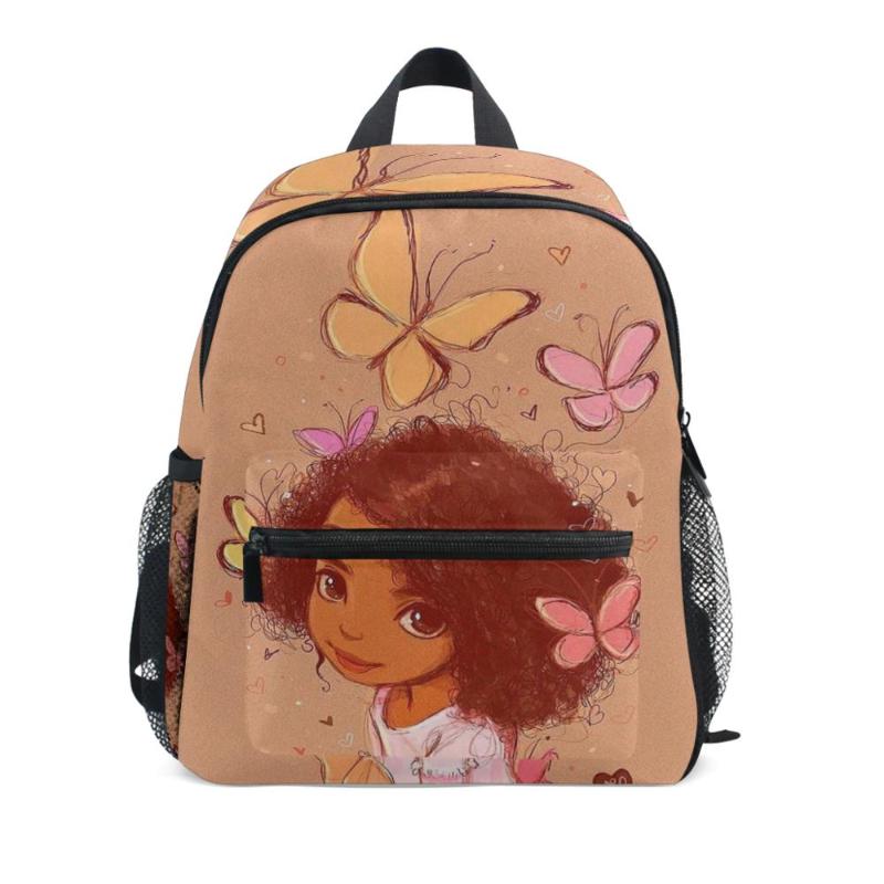 School Bags Mochilas Escolares Infantis Anti-lost Children Backpacks American Art Black Backpack Kids Girls Bag 1 ~ 6 Years Old