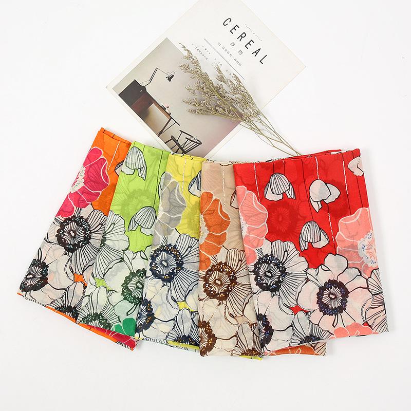 Scarves Ladies Fashion Lurex Glitter Patchwork Floral Viscose Shawl Scarf Autumn Winter Wrap Stole Muslim Hijab Sjaal 180*90Cm