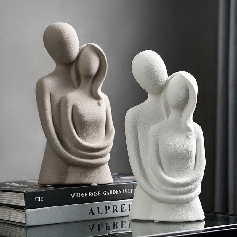 Nordic Abstract Sculpture Character Decoration Resin Ceramic Love Statues Home Living Room Desk