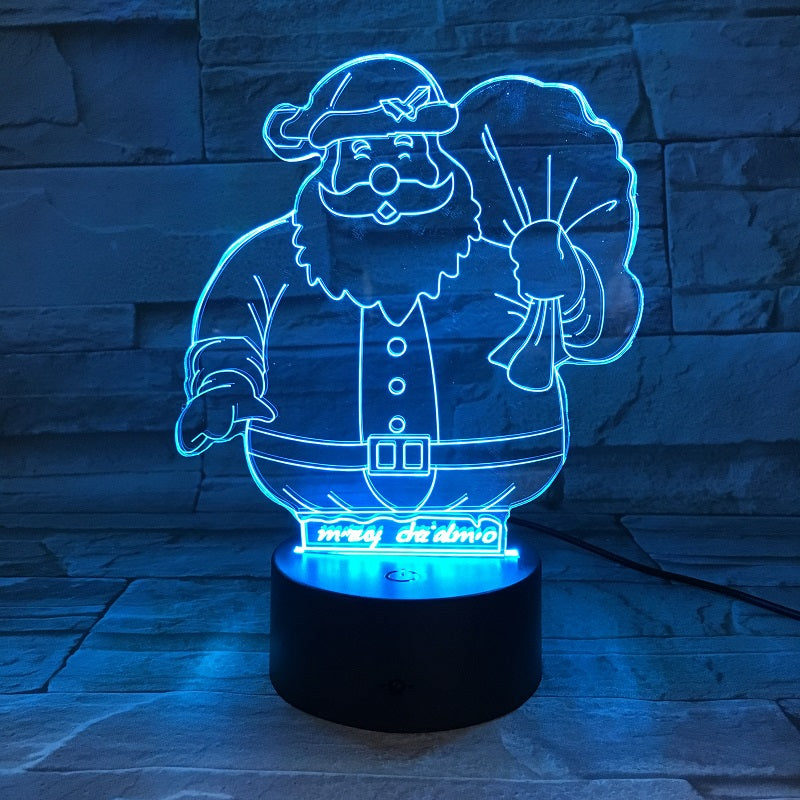 Bedroom Desk Lamp 3D Santa Claus Night Light LED Atmosphere Nightlight Kids Children Christmas Gift Home Party Decor Dropship