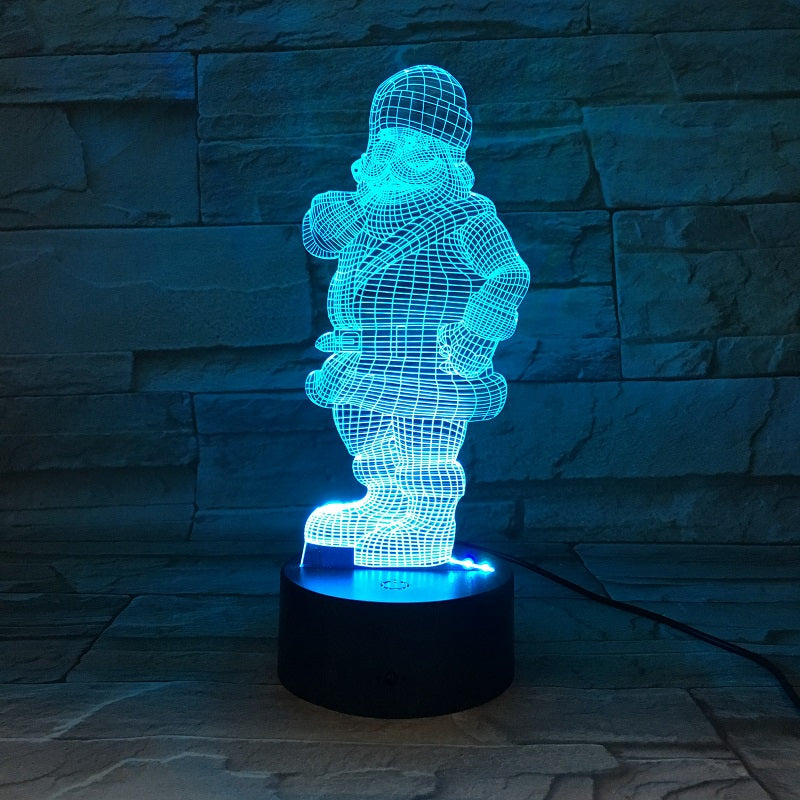 Kids Room Lamp Desk Santa Claus Acrylic 3D Illusion Night Light LED Nightlight Atmosphere Decoration A Christmas Surprise Gift