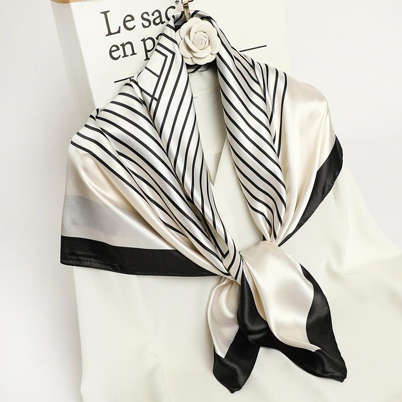 Scarves Design Print Silk Square Scarf Women Neck Foulard Shawl Wrap Pashmina Bandana Bag Fashion Lady Neckerchief Hijab