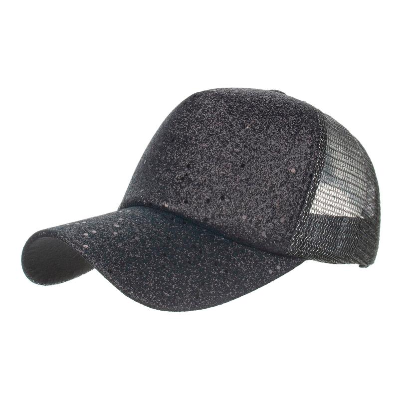 Wide Brim Hats Glitter Women&#039;s Baseball Cap Women Snapback Mesh Trucker Caps Female Summer Bone Black Adjustable Hip Hop Bucket Hat