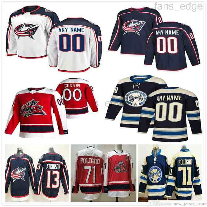 96 Custom Men Women Kids Columbus Blue Jackets Nick Foligno Max Domi Brandon Dubinsky Boone Jenner David Savard Dean Kukan Hockey Jerseys