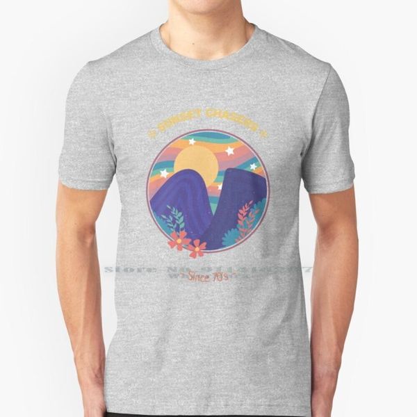 Trendy Leisure Men&#039;s T-Shirts Chasers and Surfers Followers Artistic Tees Shirts Sunrise Sundown Dawn Gifts Short Sleeve Tops