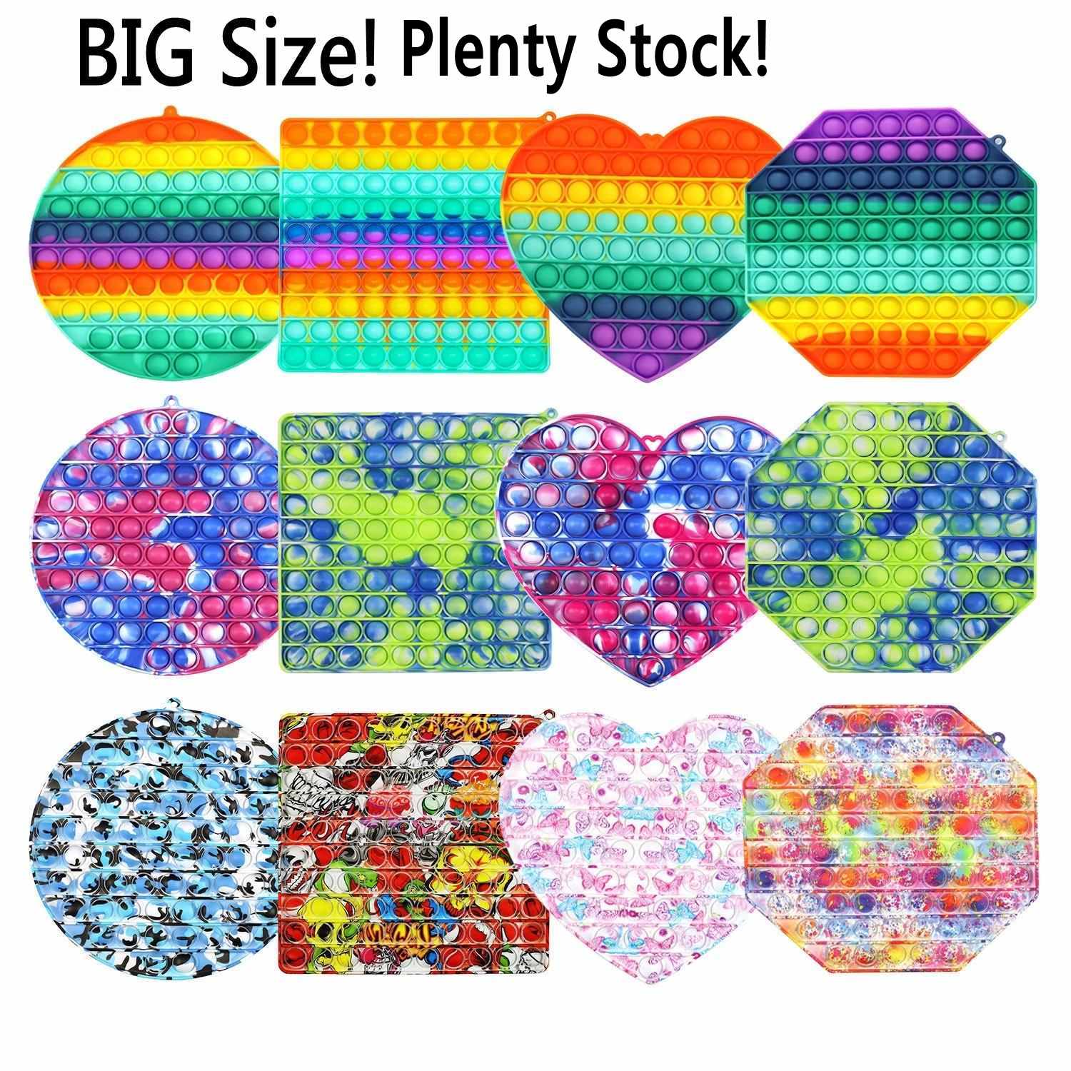 Multi 20cm Big Size Bubble Sensory Fidgets Toy Changes Colors in the Sun UV Box Squishy Figets Stress Reliever Toys Adult Child Funny Anti Stress Re