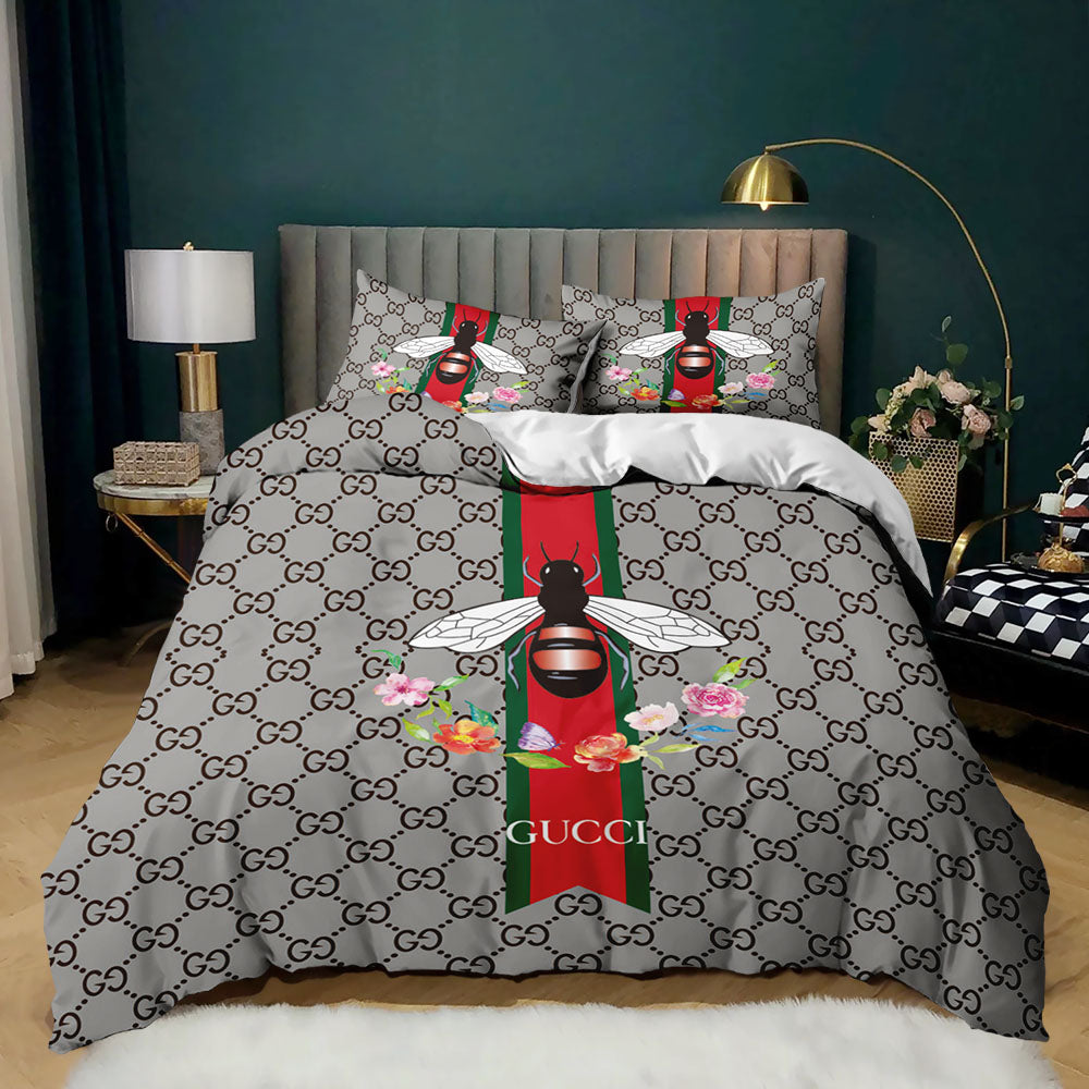 Luxury design letter printing bedding set, hypoallergenic twin suite, suitable for friends-family-adults, with 1 duvet cover + 2 pillowcases