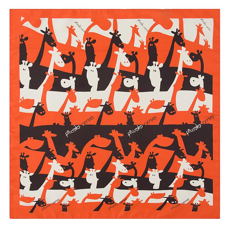 Scarves POBING Fashion Women Scarf Giraffe Print Hijab Silk Satin Shawl Scarfs Foulard Square Head Wraps 60*60CM