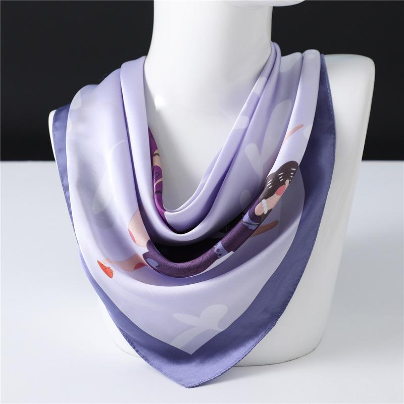 Scarves 2021 Designer Women Silk Scarf Pattern Neck Hair Band Foulard 70cm Square Head Tie Print Bufanda FJ254