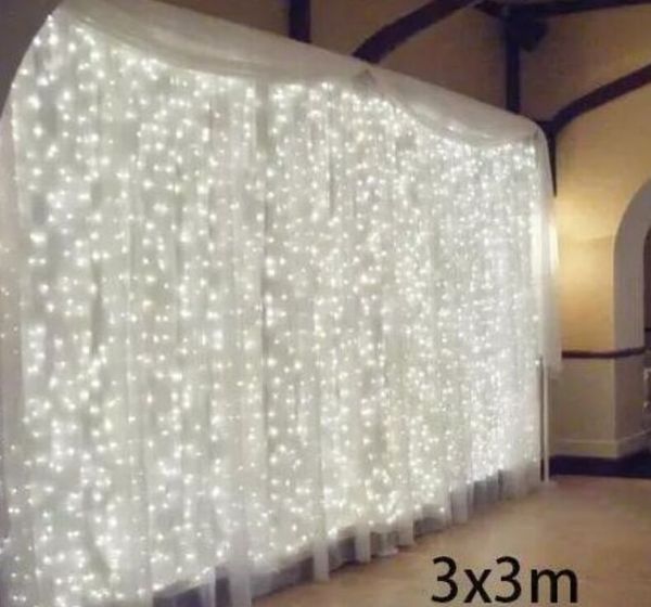 3x3 300 LED Icicle String Lights xmas Christmas Fairy Outdoor Home For Wedding-Party-Curtain-Garden Deco