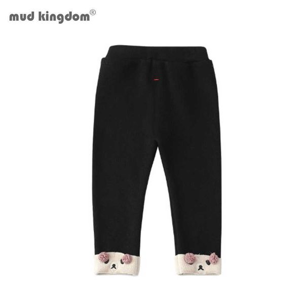 Mud Kingdom Girls Leggings Fleece Lined Kids Trousers Pants Print Cartoon Puppy Pattern Children 210615
