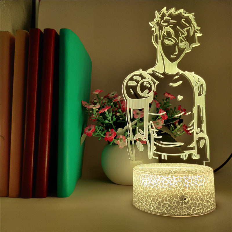 Bedroom Night Light LED 3D One-Punch Man Desk Lamp Anime Nightlight Color Changing Kids Birthday Gift Teenager Room Decoration