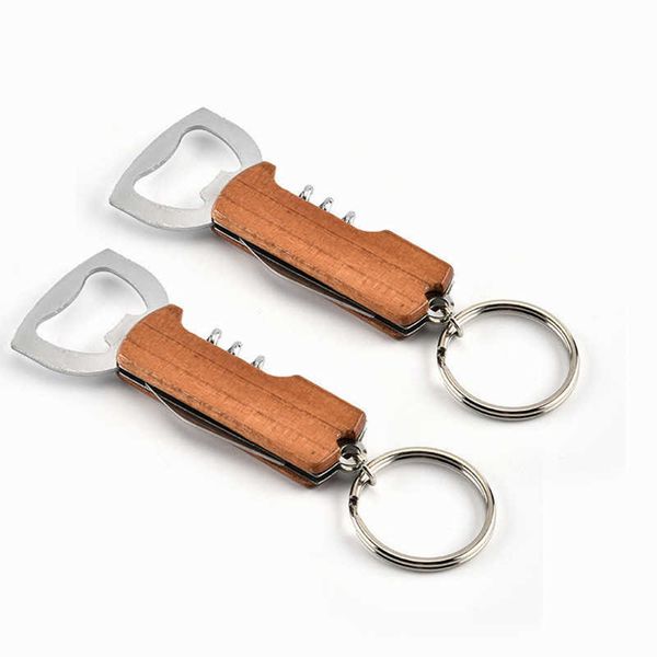 Corkscrew Opener Idea Personalized Beer Bar Wooden Handle Bottle Opener Wedding Gift Support Custom