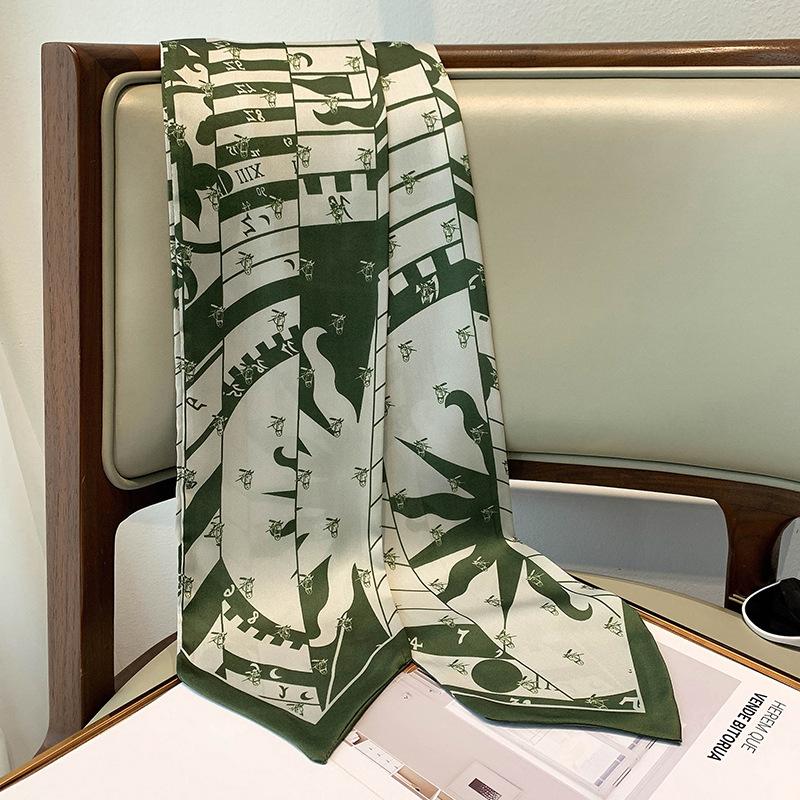 Scarves Fashion Horse Print Narrow Strip Small Scarf Women&#039;s Spring Summer Hair Band Decorative Long Ribbon Tied Scarfs Female