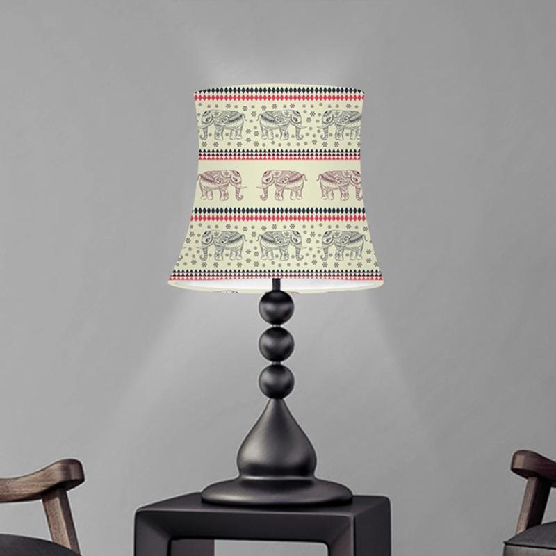 Lamp Covers & Shades Table Cover Barrel Fabric Lampshade Tribal Aztec Horse Elephant Print For Chandelier Wall Desk Lamps