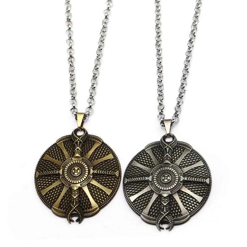 Pendant Necklaces Movie Accessory God Of War Women Statement Necklace Kratos Big Shield Pendants Choker Men Charm Gift