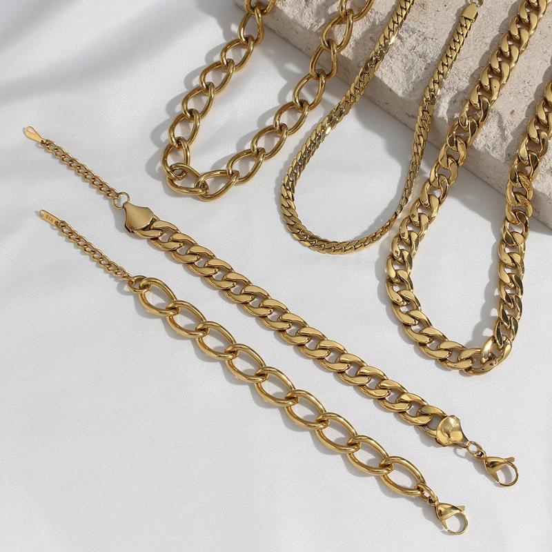 Chains High Polished Tarnish Free Exaggerated 18K Gold Plated Stainless Steel Chunky Chain Necklace Hollow Twisted Cuban Choker