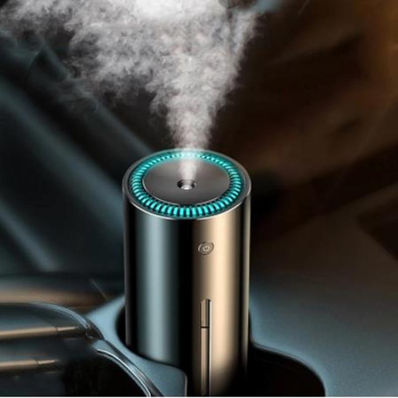 Humidifiers Humidifier For Car Home Office USB Ultrasonic Metal Air Nightlight Portable Smart Humidificador