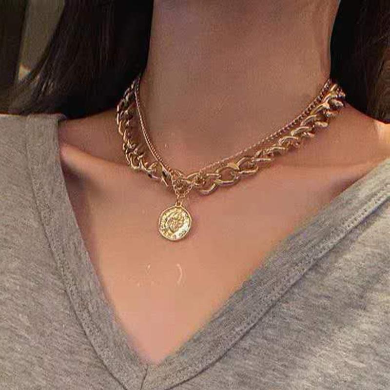 Chokers Fine Fashion Chain Necklace Thick Double Personality Hip-hop Neck Short Clavicle Women