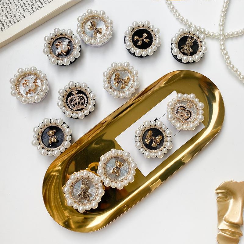 Cell Phone Mounts & Holders Ins Pearl Bee Airbag Bracket Cute Crown Bear Bow Lazy Mobile Stand Grip Finger