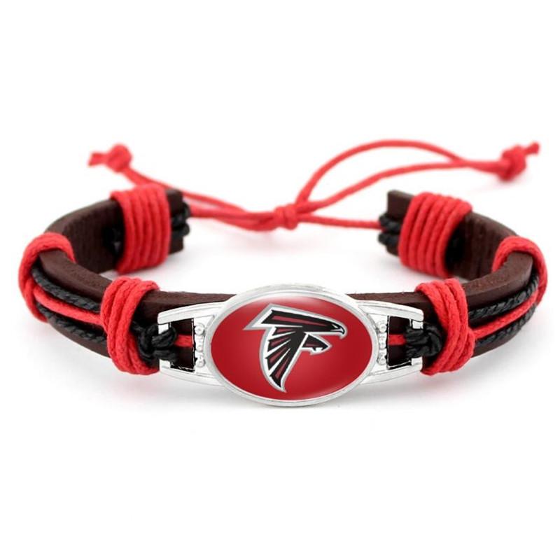 Charm Bracelets Customize Football Team Hand Woven Adjustable Leather Bracelet Bangles Jewellery