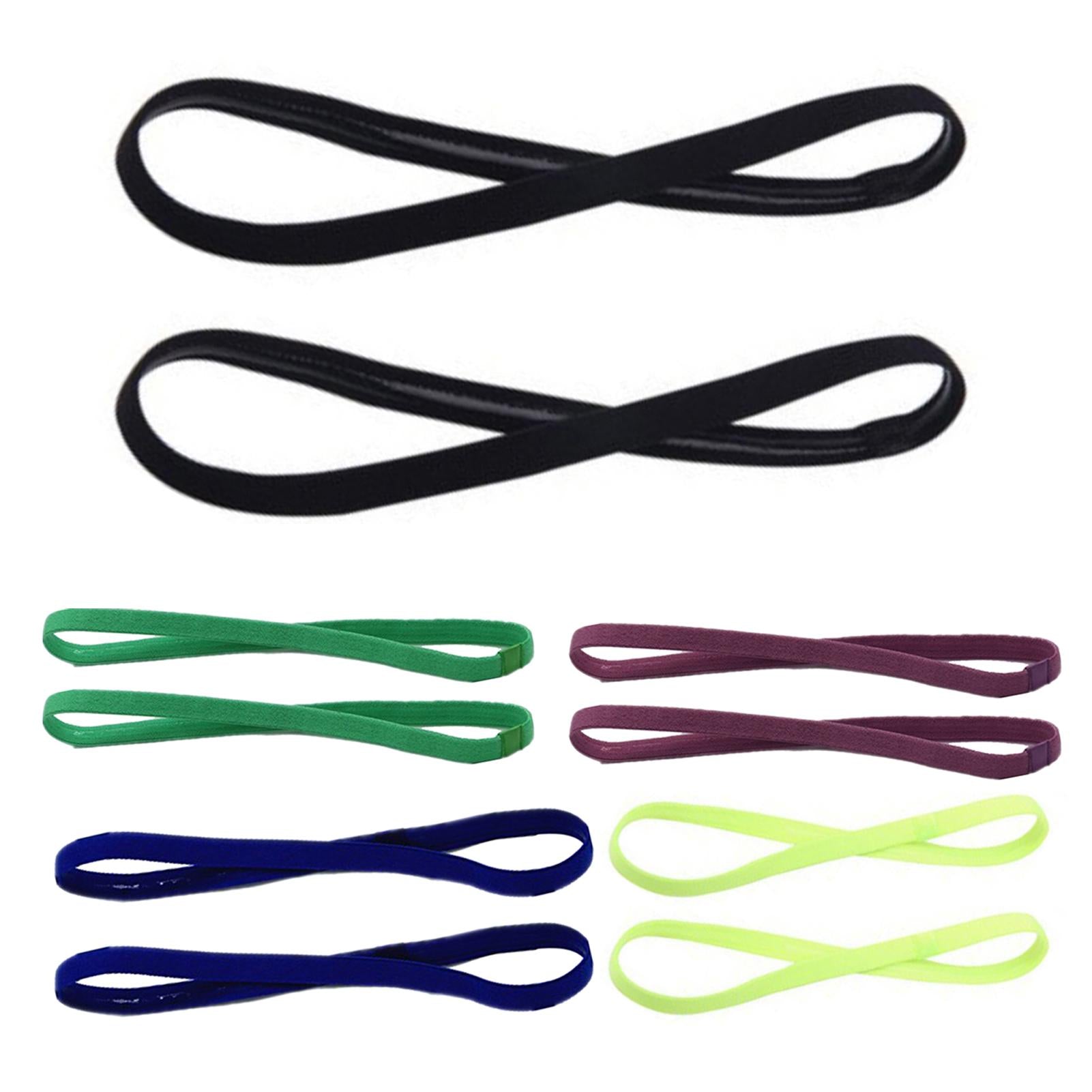 5Pcs Candy Color Women Men Yoga Hair Bands Sports Headband Non-slip Running Elastic Rubber Sweatband Hair Accessories