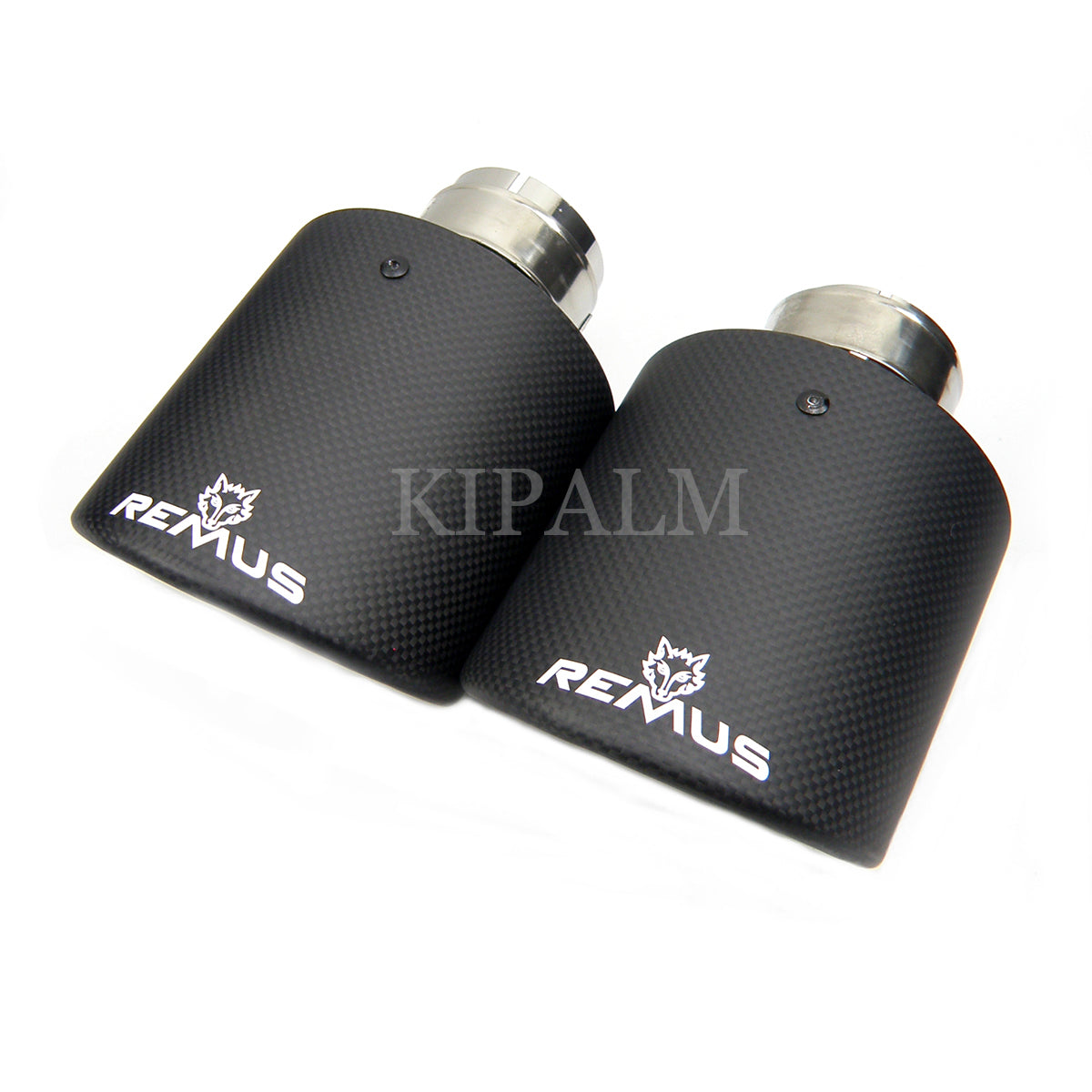 Car Universal Curly Edge Remus Sport Matte Carbon Fiber Exhaust Muffler Tips with Expand Outlet for BMW AUDI GOLF MAZDA Land Rover JAGUAR