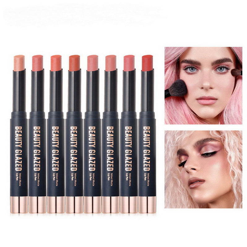 Beauty Glazed Woman Lipstick Pen Velvet Matte Non-stick Cup Moisturizer Waterproof Natural Easy to Wear Long-lasting Makeup Wholesale Lip Stick