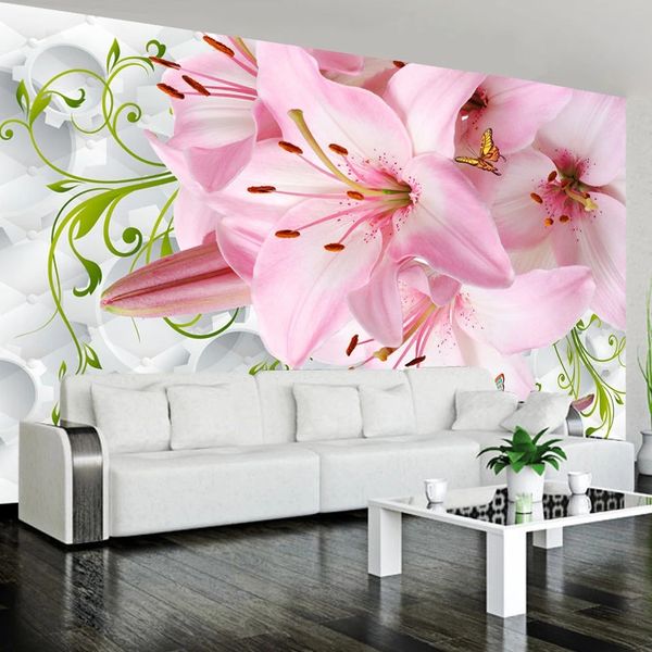 Custom Size 3D Large Murals Beautiful Flowers Modern Home Decor Wallpaper Living Room Sofa Background Waterproof