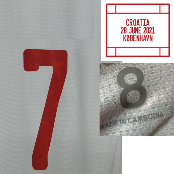 Home Textile 2021 Match Worn Player Issue Morata Torres Olmo Moreno Pedri with game MatchDetails Soccer Patch Badge