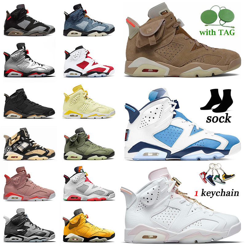 Original Jumpman 6 Gold Hoops 6s VI Mens Womens Basketball Shoes UNC Carmine Travis Cactus Jack Pink Singles Day Floral Hare Smoke Grey Sports Sneak