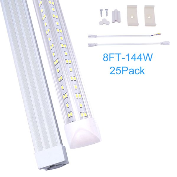 T8 V Shaped Led Single Fixture Integrated 4Ft Tubes Light for Cooler Freezer Under Cabinet Workbench Garage Barn