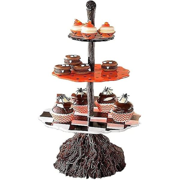 Other Festive & Party Supplies Halloween Pumpkin Cake Stand Snack Bowl Broom Decorations Resin Crafts