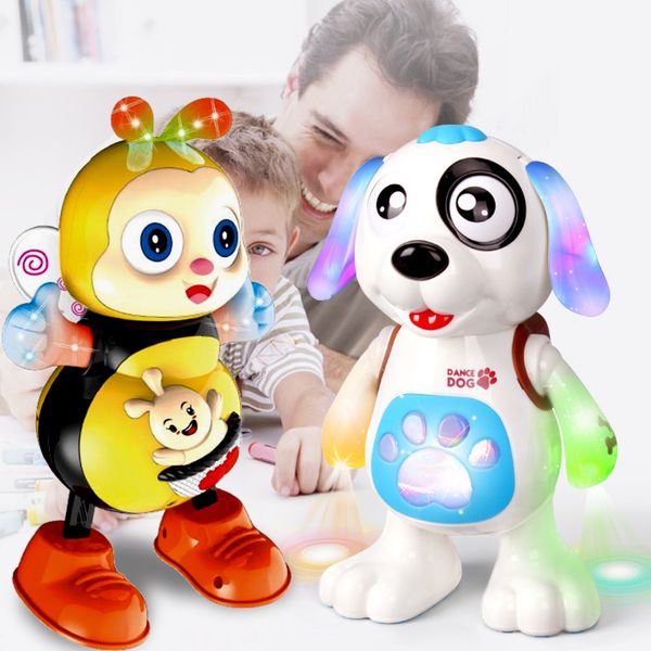 Electronics RobotsElectronic Robots Dog Toy Music Light Dance Walk Cute Baby Gift 3-4-5-6 Years Old Kids Toys Toddlers Animals B