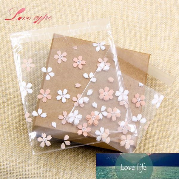 100PCS Cherry Blossoms Candy &Cookie Plastic Bags Self-Adhesive For DIY Biscuits Snack Baking Package Decor Kids Gift Supplies Factory price