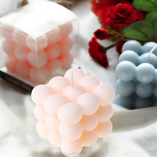 Round Magic Cube Candle Soy Wax Essential Oil Aromatherapy Candles DIY Wedding Party Decoration F17 21 Dropshipping