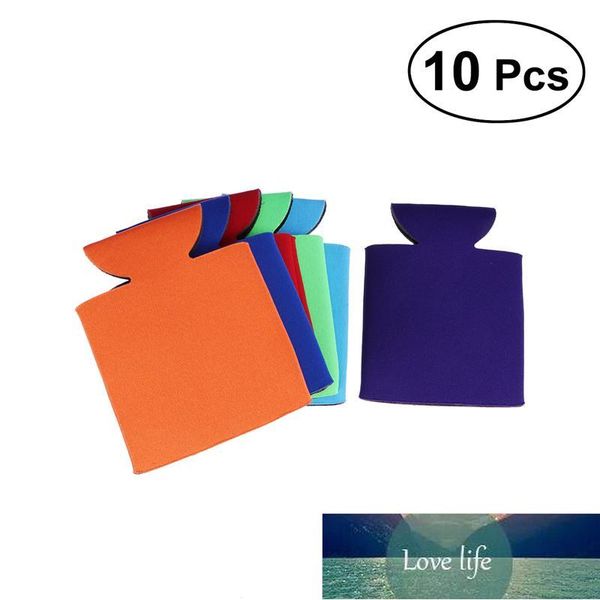 10pcs No Logo Print Stubby Holders Beer Bottle Can Sleeve Picnic Cooler Thermal Bags Can Holder Drink Sleeve (Random Color)