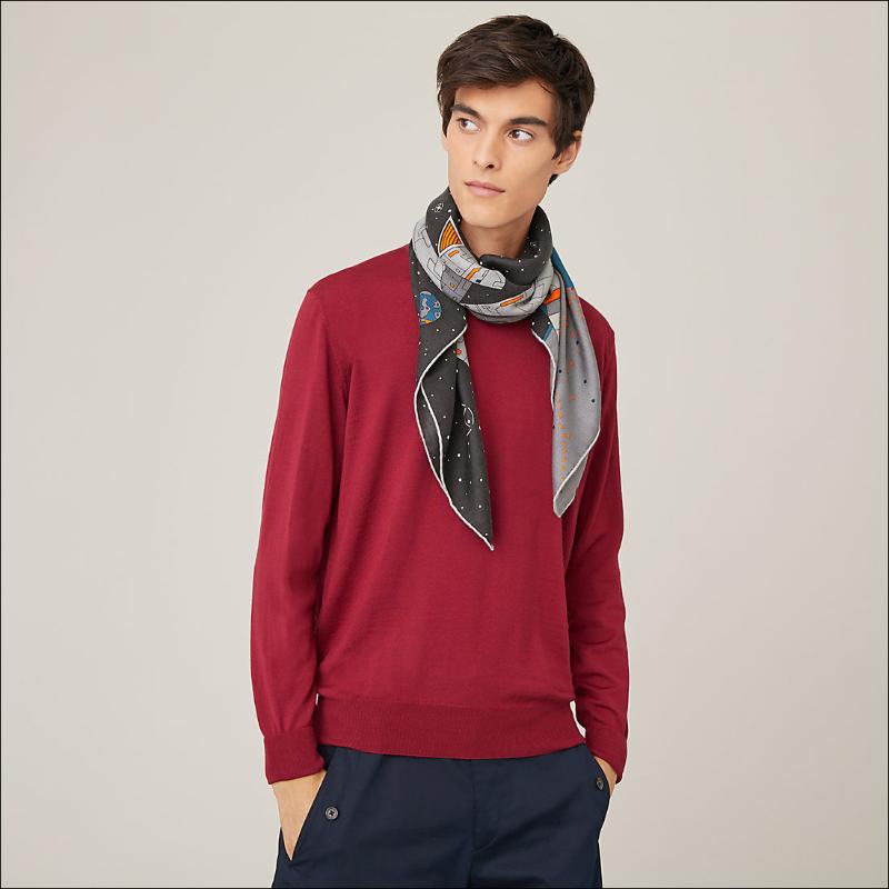 Scarves Hand Rolled Silk Scarf Men Male Edge Scarfs Satin 90x90 Designer Neck