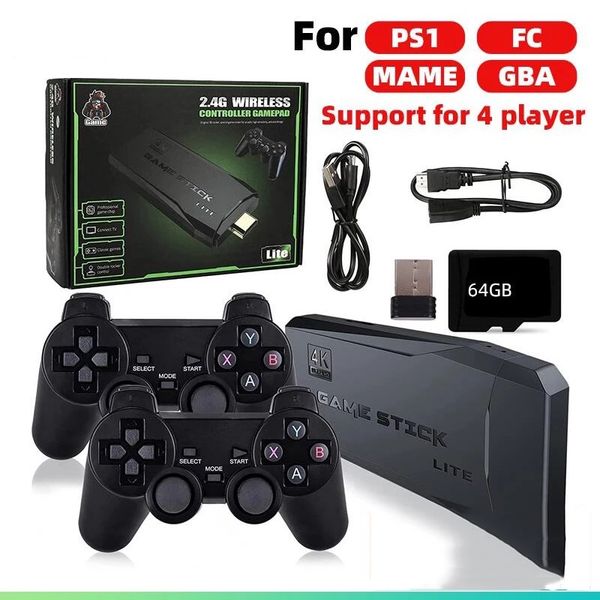 Super Integrated Retro Game Console Plug and Play Video Stick Built-in 10000 Games Dual 2.4G 4K HD Output Classic Wireless Controllers for T